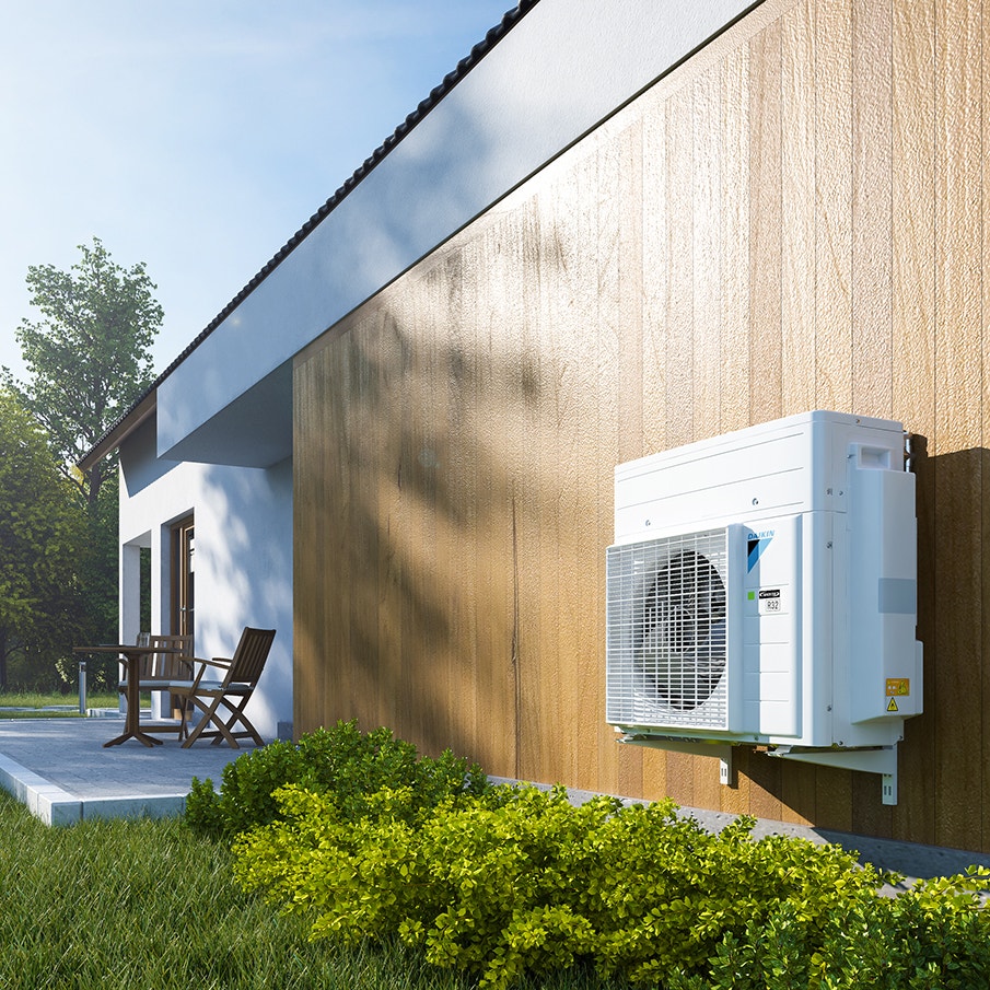 An outdoor hybride heat pump