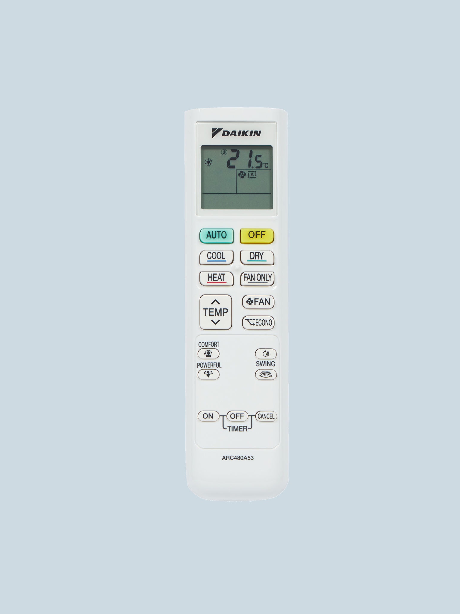 Packshots: remote control of Sensira air conditioner