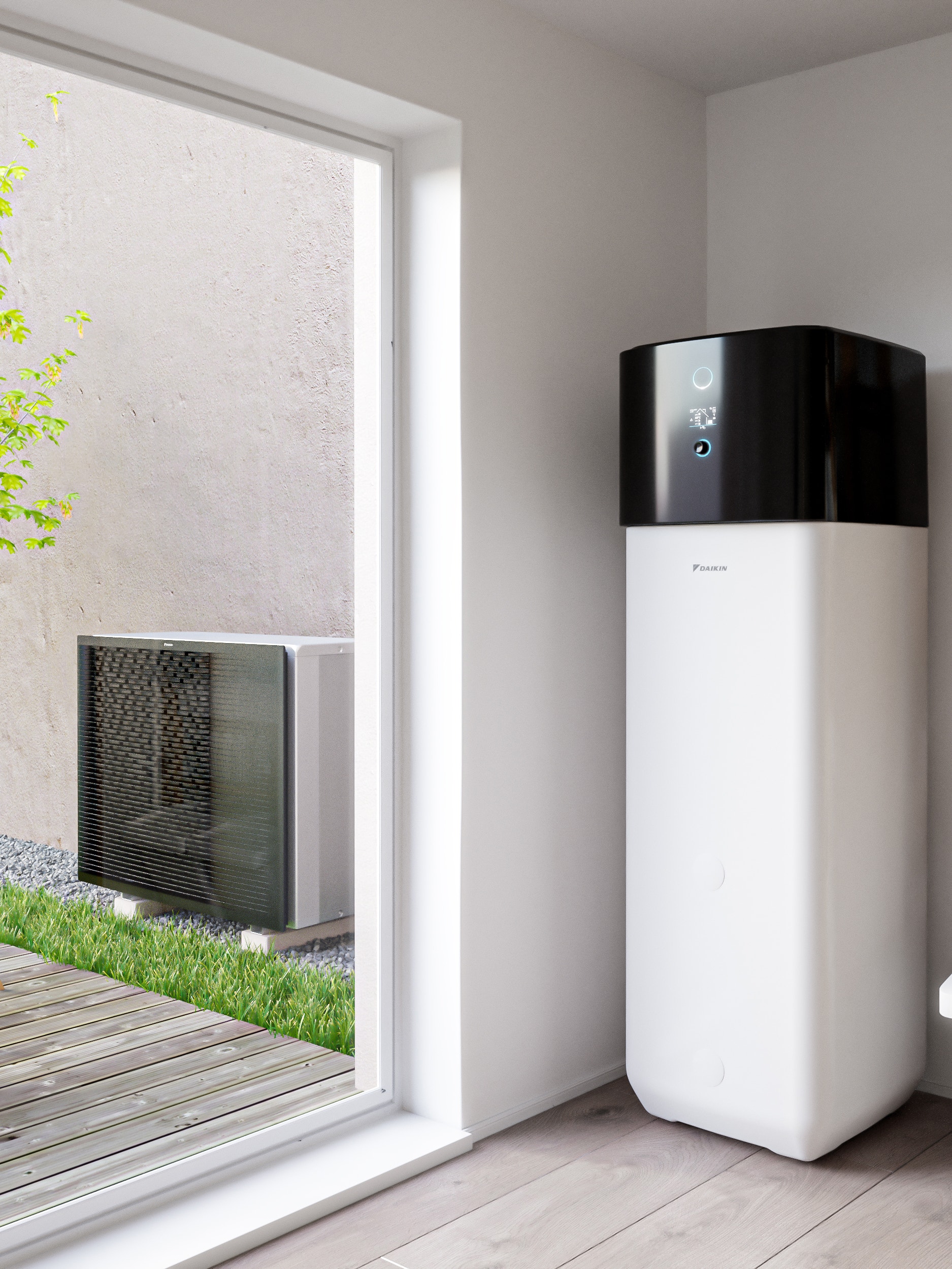 Daikin Altherma luft-til-vand varmepumpesystem med integreret tank